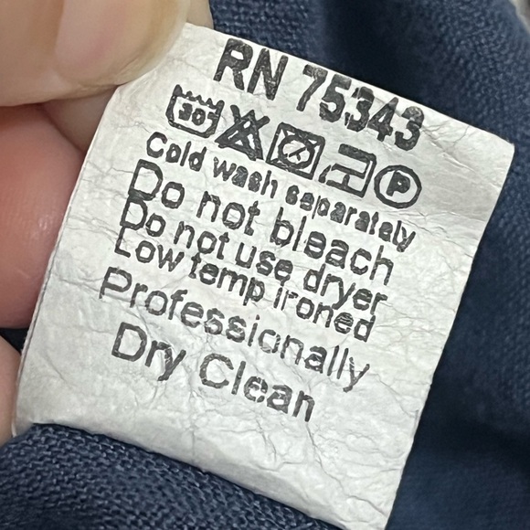 Terzo Millennio 100% Linen Made in Italy Dark Blue High-Low Dress - Picture 9 of 9